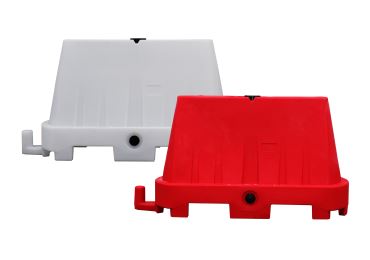 Kunststoff-Schutzplanke Economic 80 – rot | weiß, 1000×800 mm
